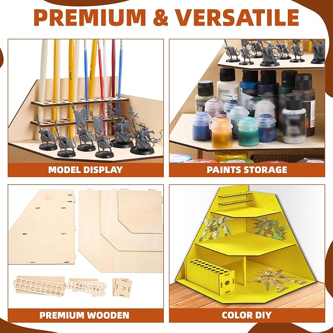 OPHIR Wooden Corner Paint Holder Organizer - Image 6