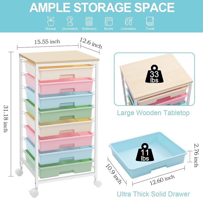 SYKIARIOL Rolling Storage Cart - Image 2