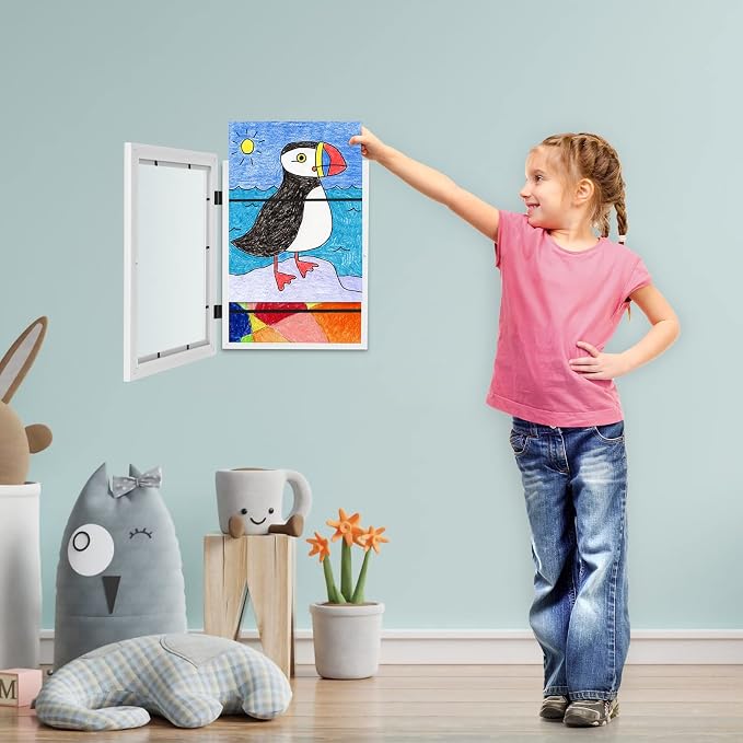 Kids Art Frames, 9x12 Front Opening Kids Artwork Frames Changeable, Holds 50 Pcs - Image 7
