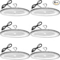 6 Pack 400W UFO Led High Bay Light,120VAC,5000K Daylight Commercial Bay Lighting,IP66 Waterproof,61050LM,1750W MH/HPS with Plug Area Lighting for Warehouse/Shop/Workshop/Barn/Gym/Factory