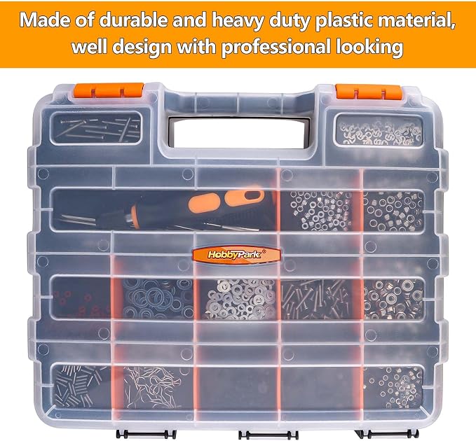 HobbyPark RC Hardware Organizer Box Adjustable Compartments Removable Dividers - Image 7