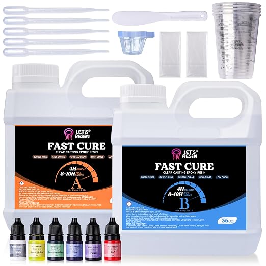 LET'S RESIN Fast Cure Epoxy Resin, Demold in 4 Hours, 72OZ Upgrade Quick Drying by LETSRESIN