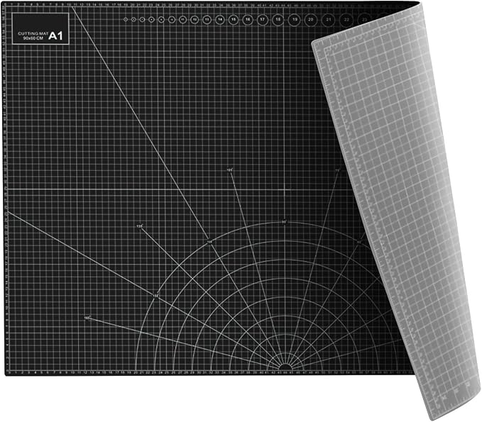 35" x 23" Self Healing PVC Cutting Mat, A1-Black or Gray | Large, Double Sided by FrenzyBird