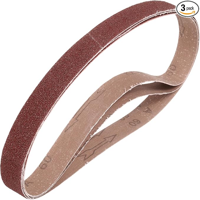 HARFINGTON 1-1/8 x 21 Inch Sanding Belts, 3 Pcs 60 Grits Aluminum Oxide Abrasive Belt Sander File Belt for Woodworking, Metal Polishing, Knife Sharpener