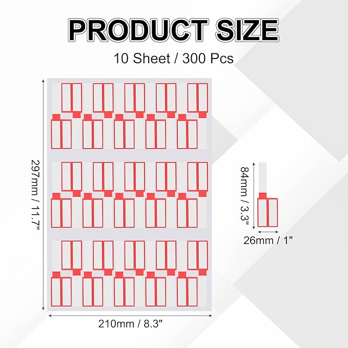 uxcell 300 Pcs Cable Labels, Waterproof Wire Cord Labels Tags, Cord Organizer Management Tags for Charger Cable Organizer Wire Markers Printer, Red