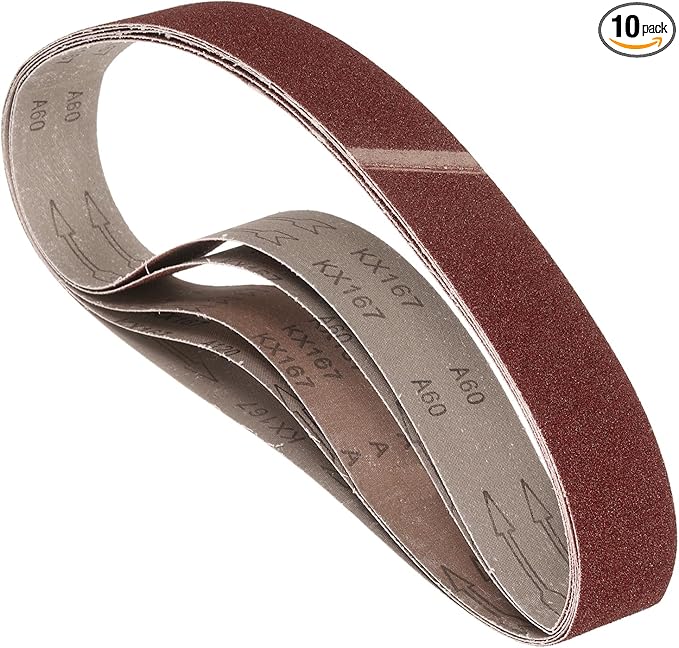 10 Pcs Sanding Belts 2 x 42 Inch 60 Grit Aluminum Oxide Abrasive Sandpaper for Belt Sander Metal Grinding Wood Working Weld Rust Removal