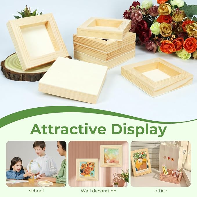 FSWCCK 10 Pack 4 x 4 inch Wood Panel Boards, Unfinished Wood Canvas Panels - Image 4