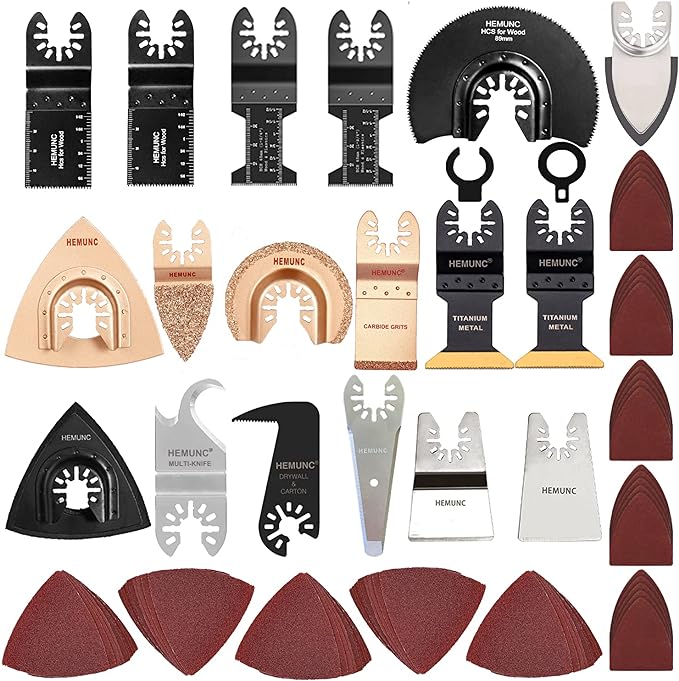 118PC Oscillating Tool Blades, Oscillating Multitool Saw Blades Accessories Kit