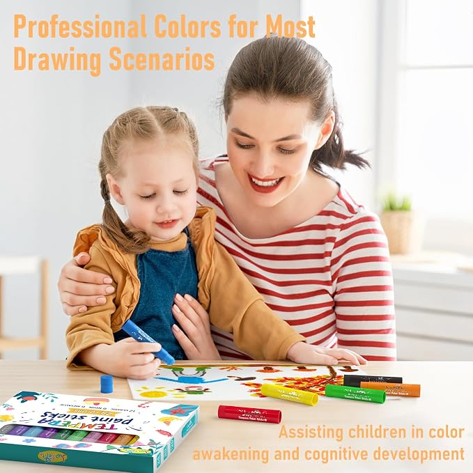 JUPITEARTH 24 Colors Tempera Paint Sticks - Image 7