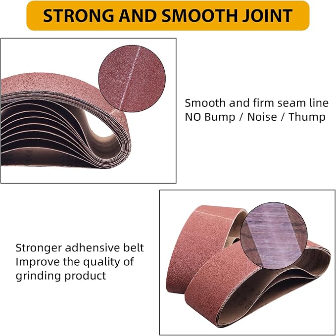 7 Pack 6 x 48 Inch Sanding Belts,6x48 Belt Sander Sanding Belts Aluminum Oxide,40/60/80/120/180/240/400 Grits Sander Belts Assortment for 6x48 Belt Sander