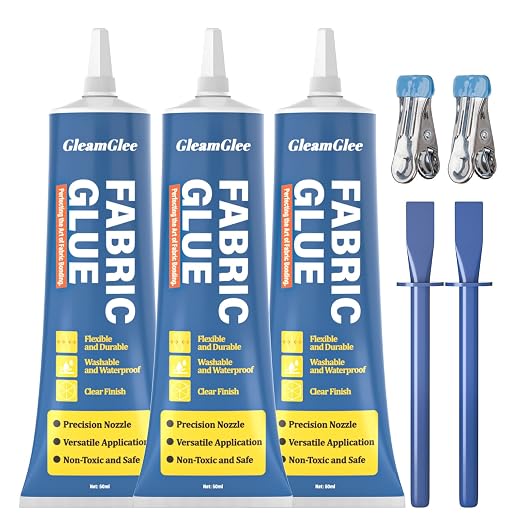 Fabric Glue Permanent, 150ml Extra Strong Fabric Adhesive, Washable Clear by GleamGlee