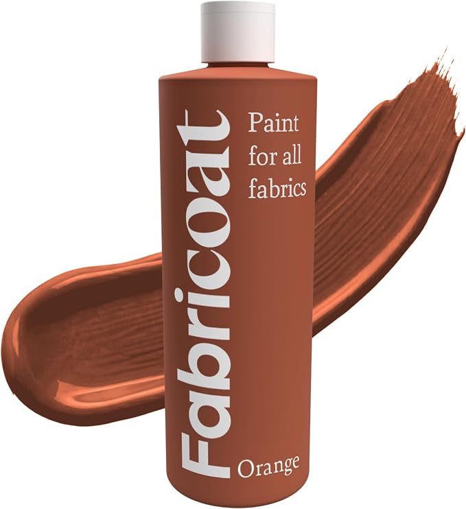 Fabricoat Orange Fabric Upholstery Paint & Dye | 500ml / 17 fl oz | Restore or by Fabricoat