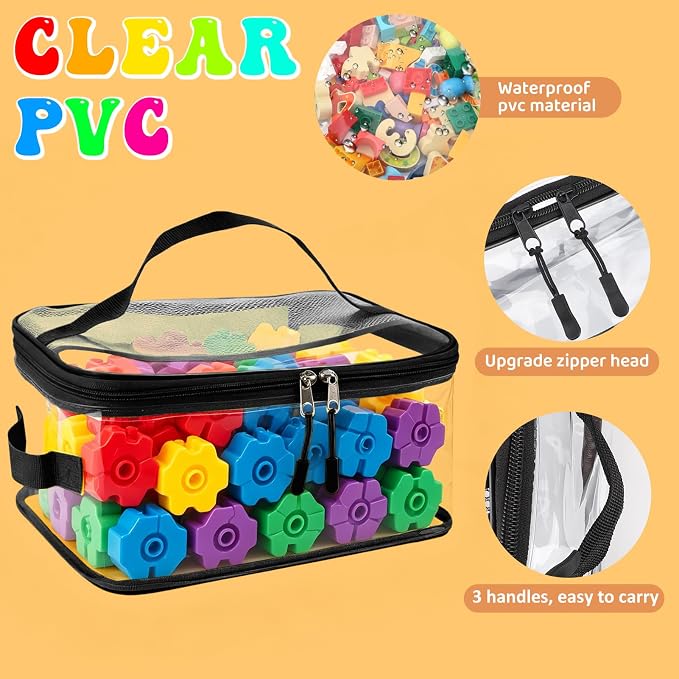 8 Packs Toy Storage Bags, Reusable Clear PVC Board Game Storage, Toy Storage - Image 3