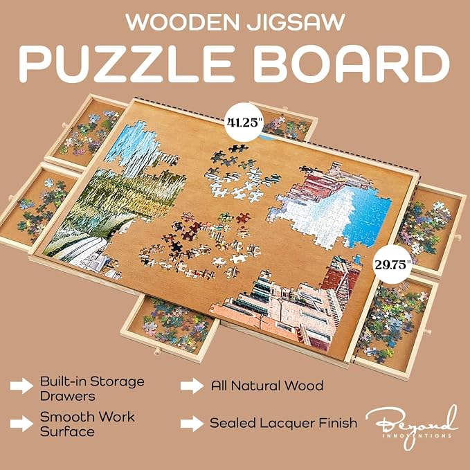 2000 Piece Wooden Jigsaw Puzzle Board 41.5" x 30" - Image 3