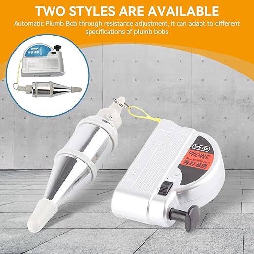 Magnetic Plumb Bob with String, Plumb Bob Reel Retractable Plumb Line Tool, 8m/ 26ft Automatically Stretch Line Quickly Stabilize Plumb Bob Tool for Construction Building Line