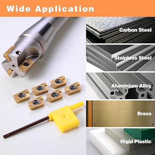 6PCS APKT1604 Tin Coated Carbide Inserts - Indexable Milling Inserts for Machinist Tools, CNC Laser Cutter, Milling Machine Accessories