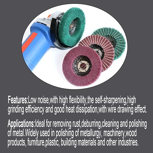 9Pcs 4" x 5/8" Nylon Fiber Flap Disc Polishing Grinding Wheel,Scouring pad Buffing Wheel for Angle Grinder Polishing,Flap Discs for Power-Operated Grinders