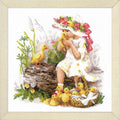 RIOLIS - Girl with Ducklings 1781, Animals Cross Stitch Kits 11, Cross Stitch by RIOLIS