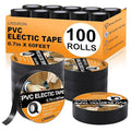 Wire Harness Tape 100 Rolls 3/4Inch*60Ft PVC Electrical Insulation Wrap Heat Resistant Waterproof Wiring Loom Cable Protection Self Adhesive Black