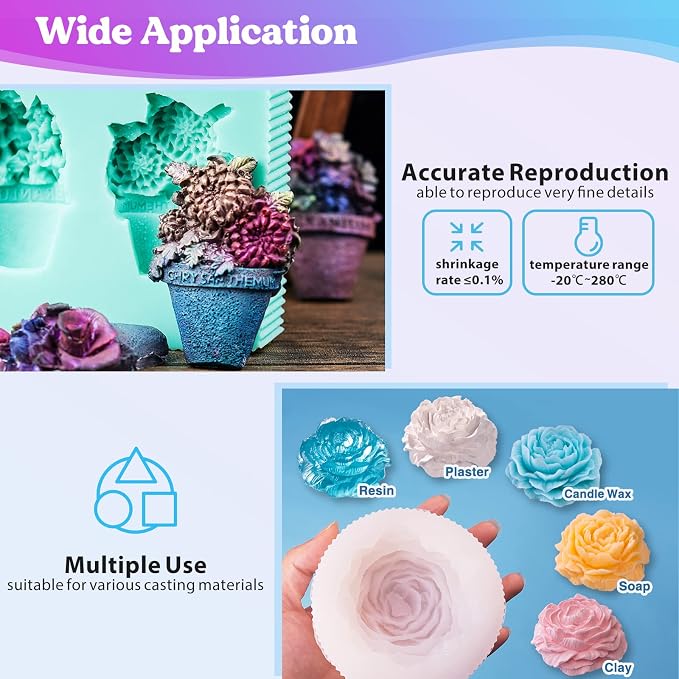 LET'S RESIN Silicone Mold Making Kit-Translucent Silicone Rubber Non-Toxic - Image 4