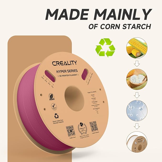 Official Creality Hyper PLA Filament 1.75mm, High Speed PLA 30-600mm/s 3D Printer Filament, Dimensional Accuracy +/-0.02mm, Fit Most FDM 3D Printers,1KG(2.2lbs) Spool Viva Magenta