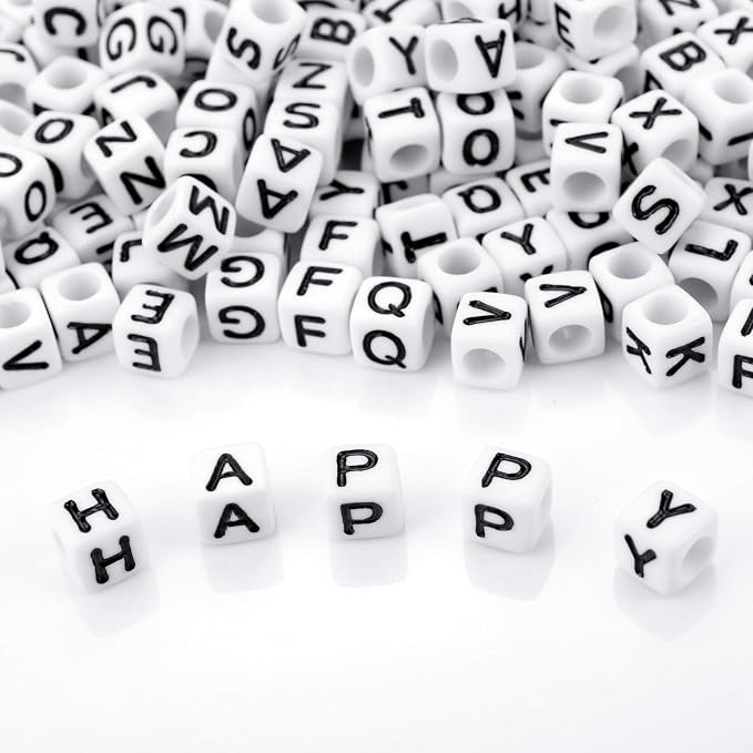 Augshy 700PCS White Letter Beads Alphabet Beads - Image 5