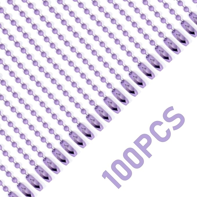 Lemonkey 100Pcs Ball Beads Chains Bulk, 4 Inch Dog Tag Metal Small Chains - Image 4