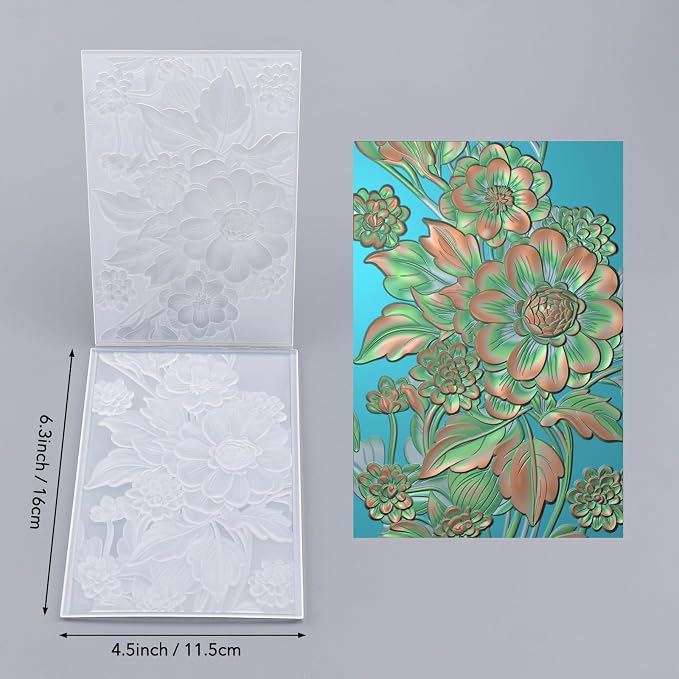3D Embossing Folder for Card Making Texture Fades Blossom Bloom Floral Plastic - Image 4
