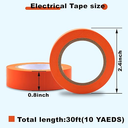 Romeda 9 Pack Coloured Electrical Tape, Electrical Tape Colours Water, Sun, and Oil Resistant, Electrical Tape is Suitable for Most Domestic, Commercial, and Industrial environments.