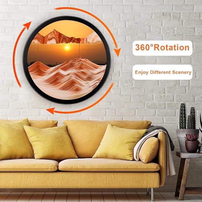 24" Moving Sand Art, 3D Sand Art Pictures Deep Sea Sandscape Living Room - Image 2