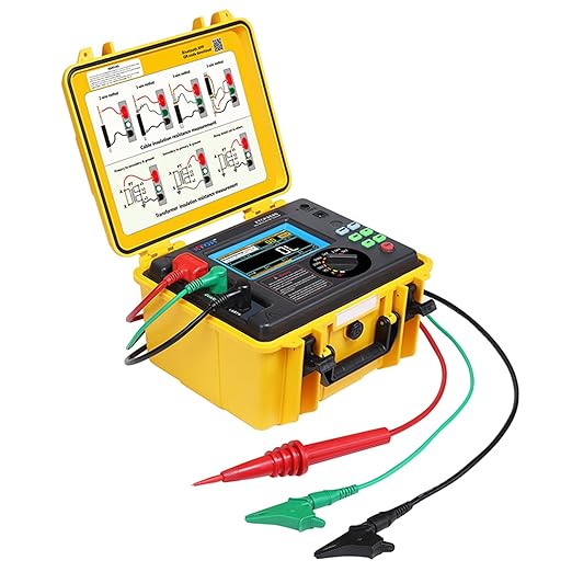 ETCR3520 Insulation Resistance Meter 5KV High Voltage Insulation Resistance Tester Multifunction PI DAR Ster RAMP DD Cap High Voltage Megohm Meter with Max Range 5KV 10TΩ 7mA