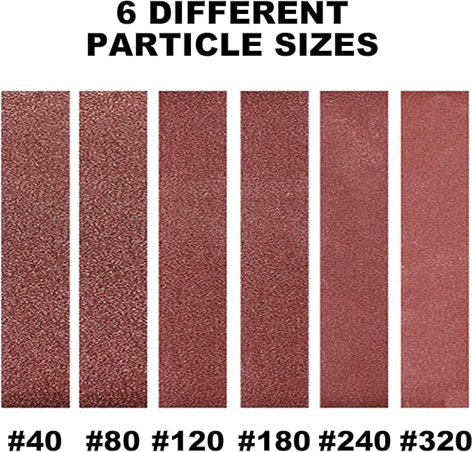 3/8x13 Sanding Belt, Premium Calcined Aluminum Oxide Grain Sandpaper, 40,60,80,120,180,240,320,400 (24/25 Pack) (40 80 120 180 240 320 Grit)