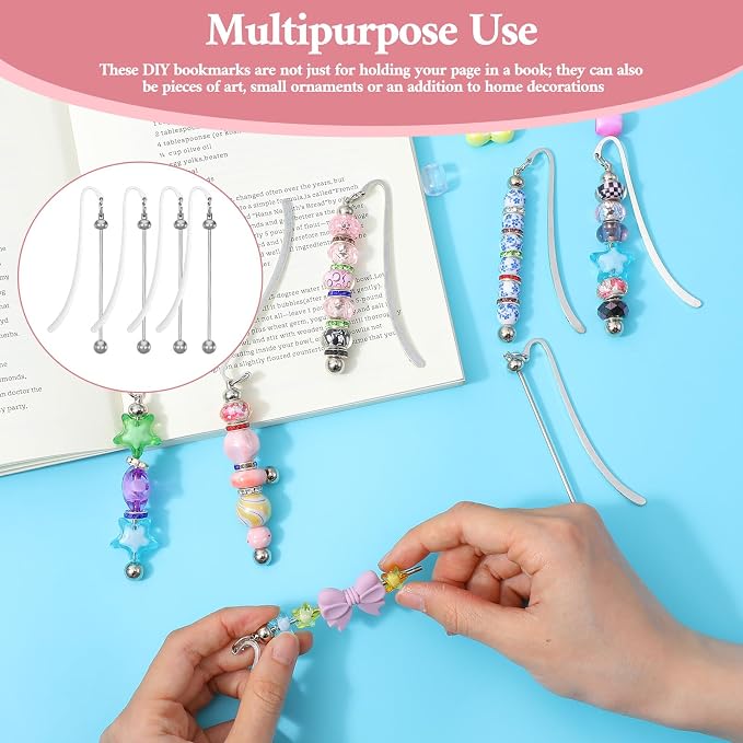 40pcs Beadable Bookmarks DIY Metal Blank Bar Bookmark - Image 5