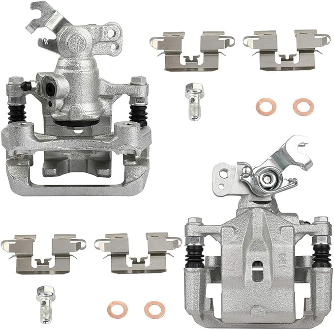 SCITOO Rear Brake Calipers With Bracket 18B5002 18B5003 Fit For Ford For Fusion 06-12 For Lincoln MKZ 07-12 For Lincoln Zephyr 06 For Mazda 6 06-13 For Mercury Milan 06-11 For Pontiac Vibe 09-10