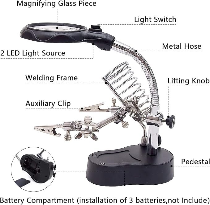 3.5X12X Helping Hands Soldering Station - Image 7