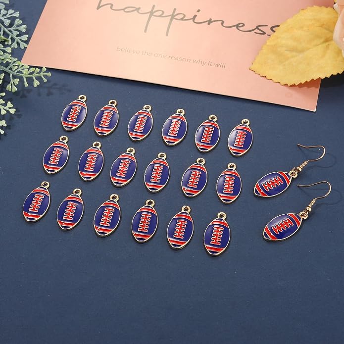 20PCS Sports Charms Enamel Basketball Baseball Pendant Charms - Image 2