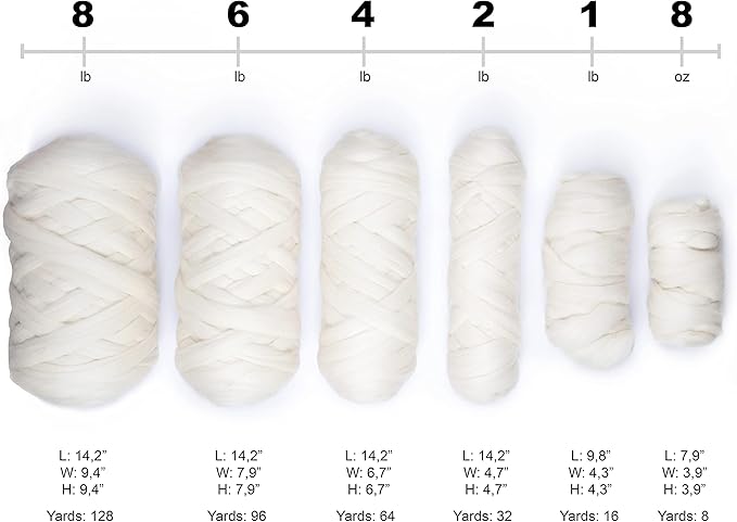Chunky arm Yarn 8 lb XXL Natural Color un-Dyed Wool roving arm Knit Projects - Image 5