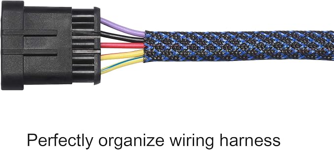 100ft - 1/4 inch PET Expandable Braided Sleeving – BlackBlue – Alex Tech - Image 3