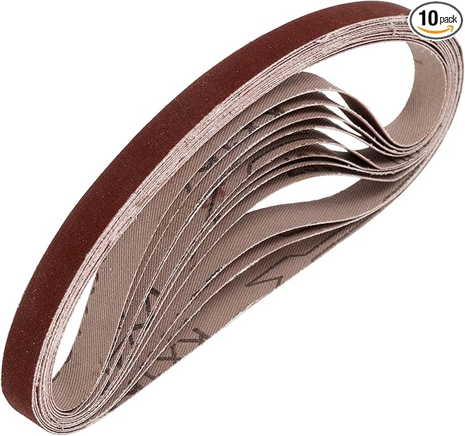 HARFINGTON 1/2 x 12 Inch Sanding Belts, 10 Pcs 320 Grits Aluminum Oxide Abrasive Belt Sander File Belt for Woodworking, Metal Polishing, Knife Sharpener