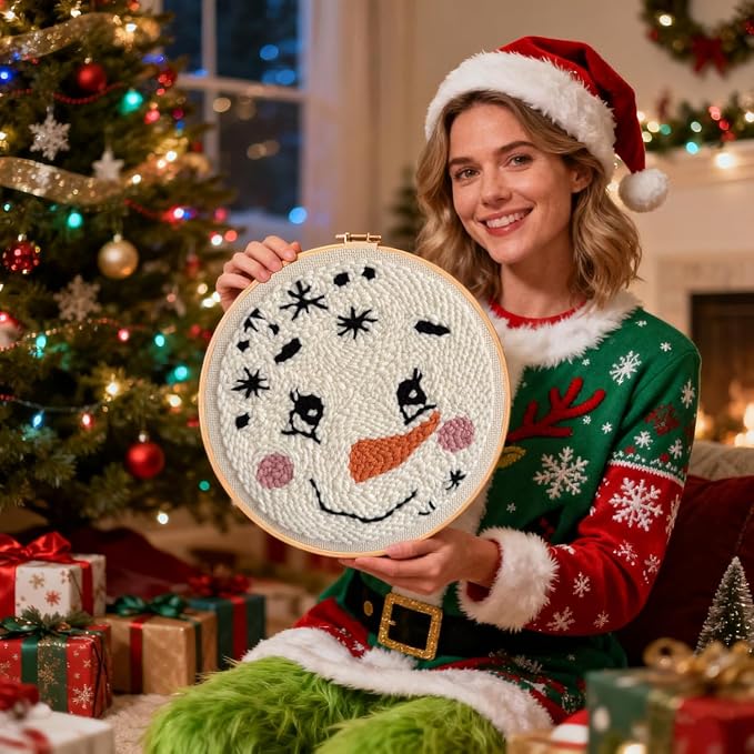 TCDZMYGS Christmas Punch Needle Kits, Winter Snowman Punch Needle Kits - Image 3