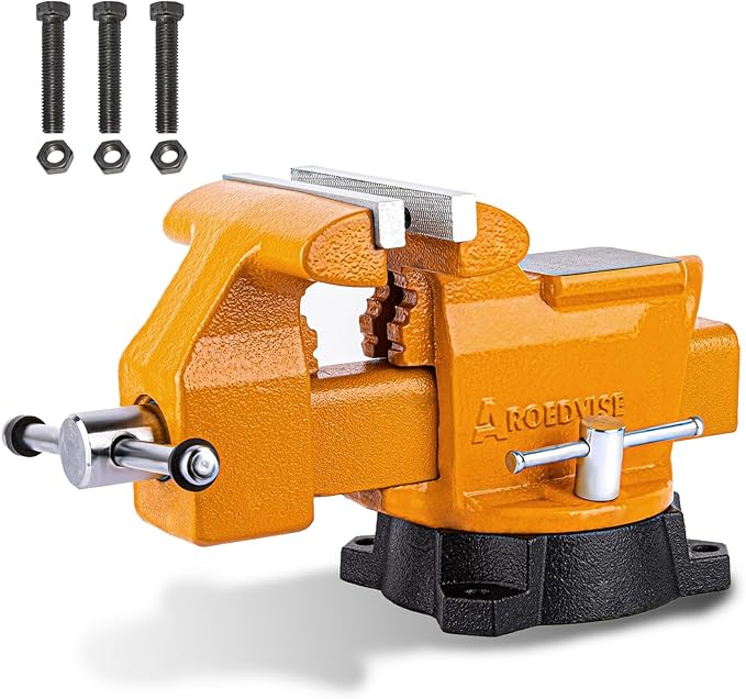 Bench Vise 4.5-Inch Heavy Duty Vise 210° Swivel Base, Multi-Purpose Vise with Large Anvil for Industrial, Home(4.5" Jaw Width)