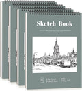 4 Pack Sketch Book, 8.5 x 11 Inch Sketchbook, 68lb/100gsm Top Spiral Bound by Prudiut
