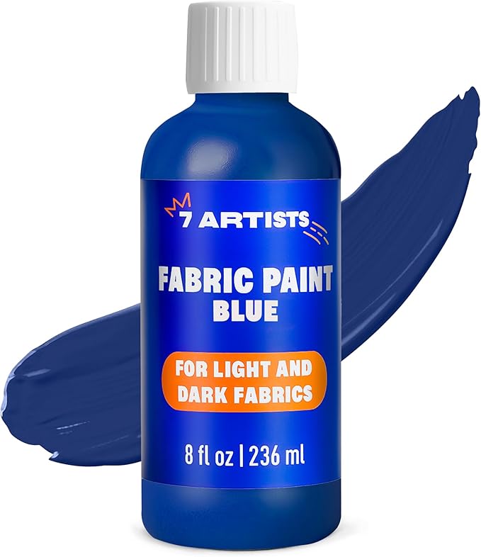 Blue Fabric Paint 8 fl. oz – Permanent Fabric Paint Blue by 7+Artists