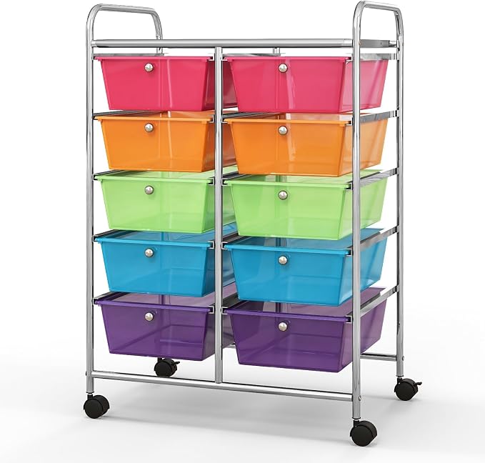 BECOMFORT 10-Drawer Rolling Cart by BECOMFORT