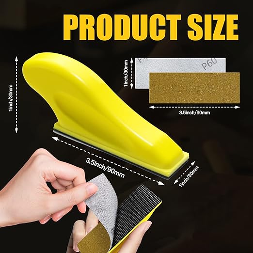 Micro Detail Sander with 100PCS Sandpaper, 3.5”x 1” Mini Sander Kit for Craft, Wood and Small Space Polish Sanding Works P60/120/240/400/600/800/1000/1200/1500/2000