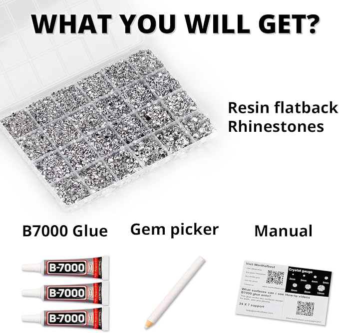 33000Pcs Silver Clear Rhinestones - Image 2