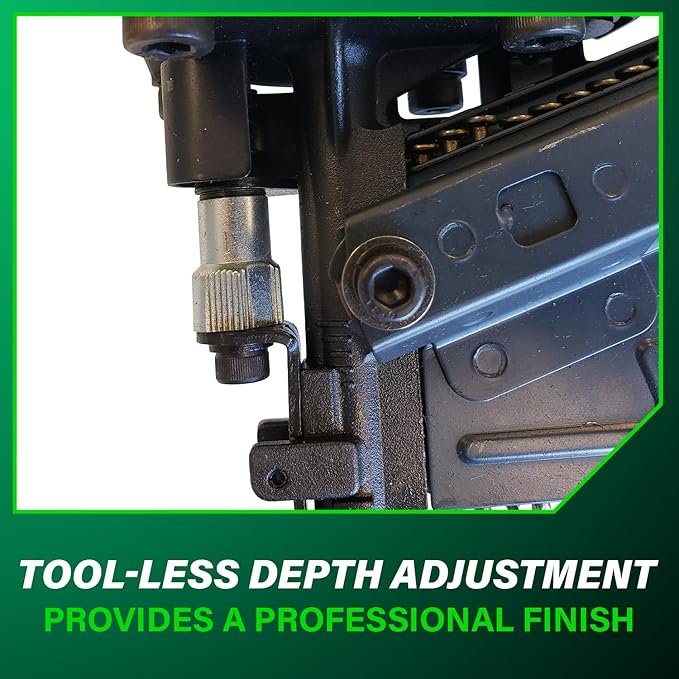 Metabo HPT Framing Nailer, Pro-Preferred Pneumatic Power Nailer & Framing Tool for Flooring, Roof Decking, Selectable Trigger & Rafter Hook, 21° 2" to 3-1/4" Plastic Collated Nails, NR83A5