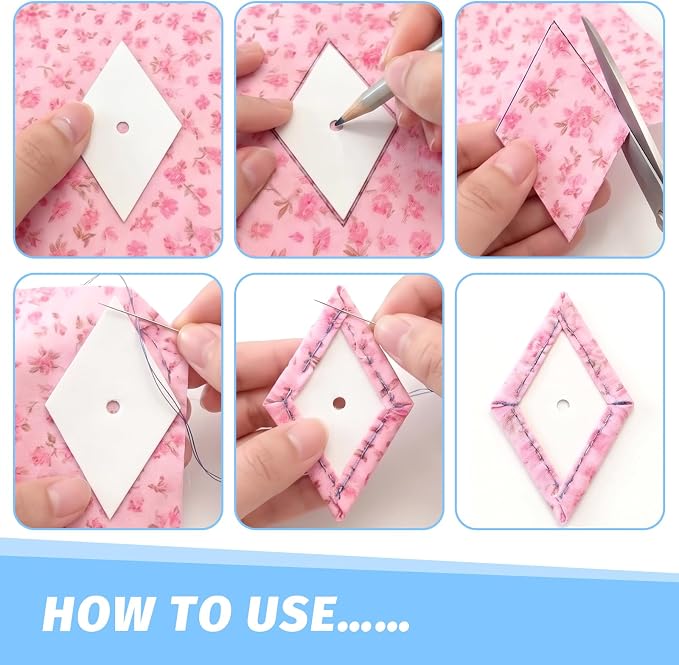 500 PCS 1" Diamond 60 Degrees Piecing Paper Templates, Quilting Templates - Image 4