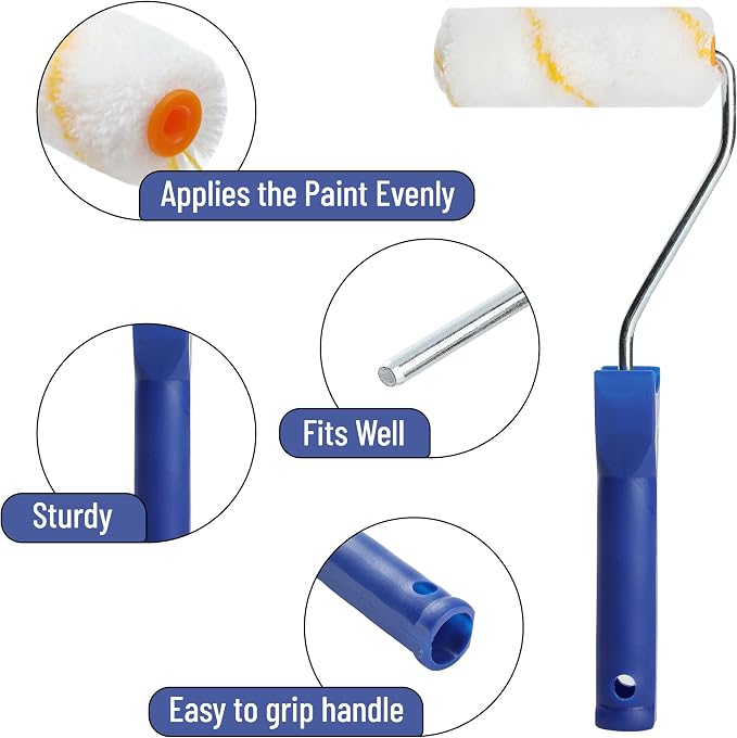 Bates- Paint Tray Set, Paint Roller Kit, 4 Inch Blue Tray & Frame, Small Paint - Image 3