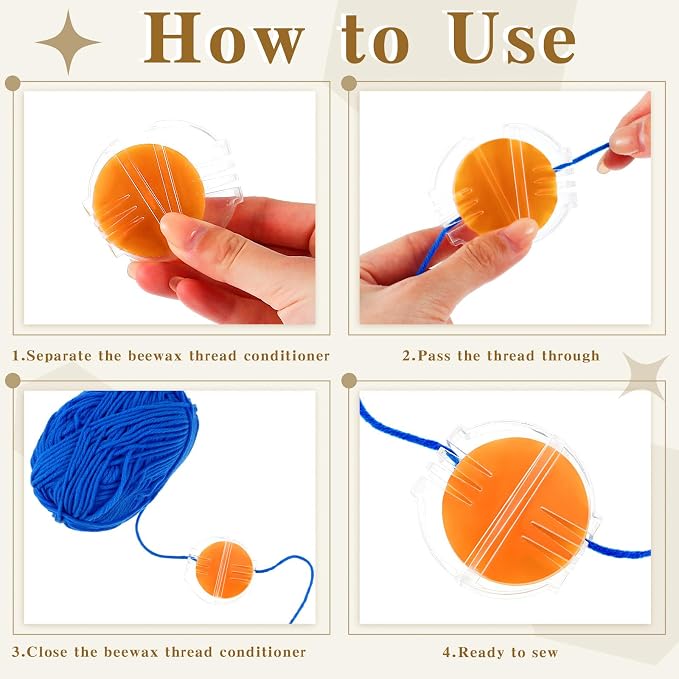 Maitys 2 Pcs Thread Wax Thread Conditioner Beeswax - Image 7
